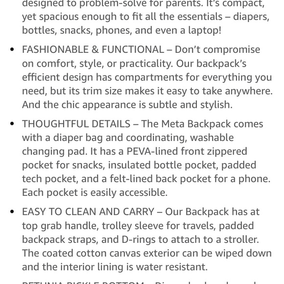 Petunia pickle bottom meta backpack moon leopard diaper bag - Picture 5 of 8